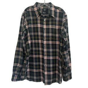 BLC Men’s Hunter Green & Navy Plaid Flannel Shirt